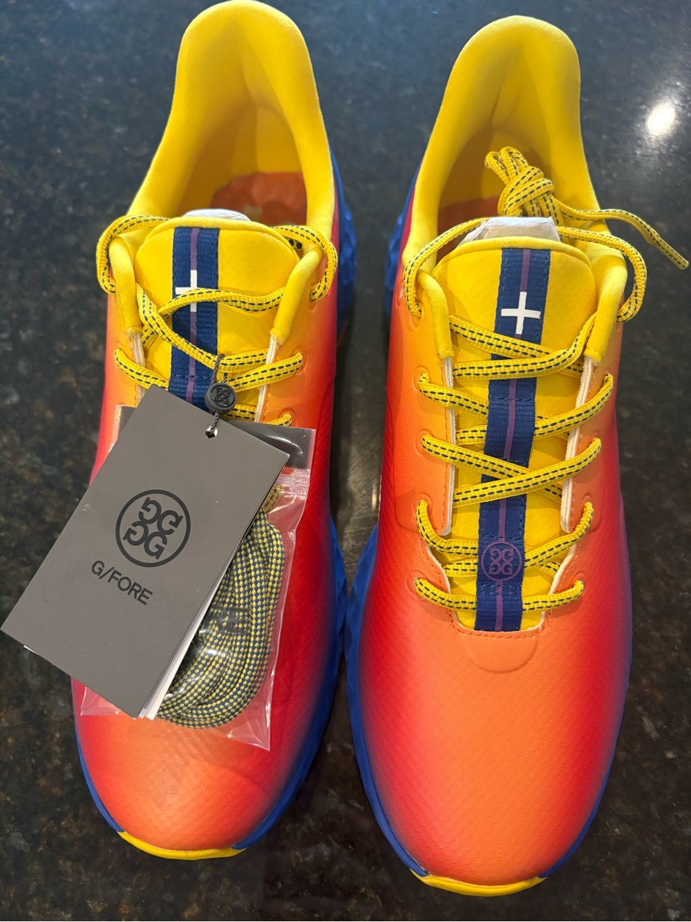 G/FORE Men's Gradient Orange Yellow Blue Athletic Sneakers